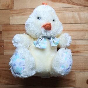 VINTAGE 1991 Cuddle Wit Duck with Ribbon Floral Feet Stuffed Animal Plush